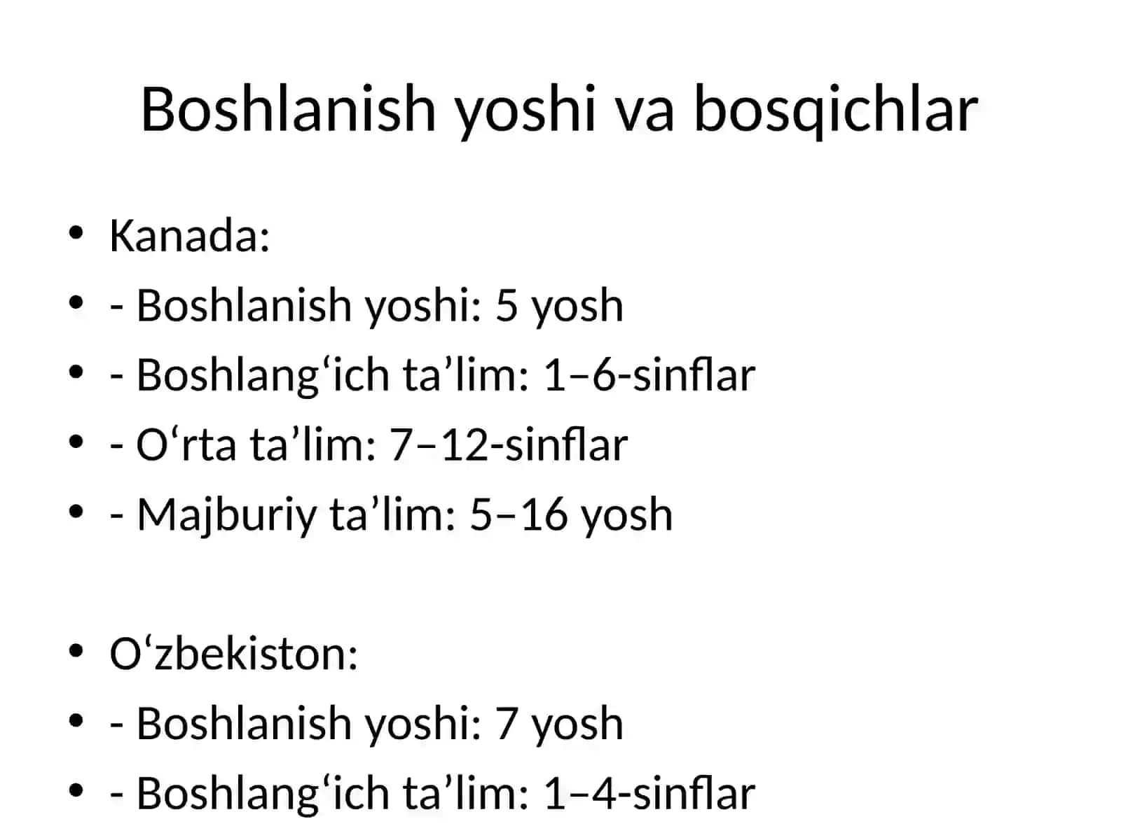 Kanada va O‘zbekiston ta’lim tizimining qiyosiy tahlili 3