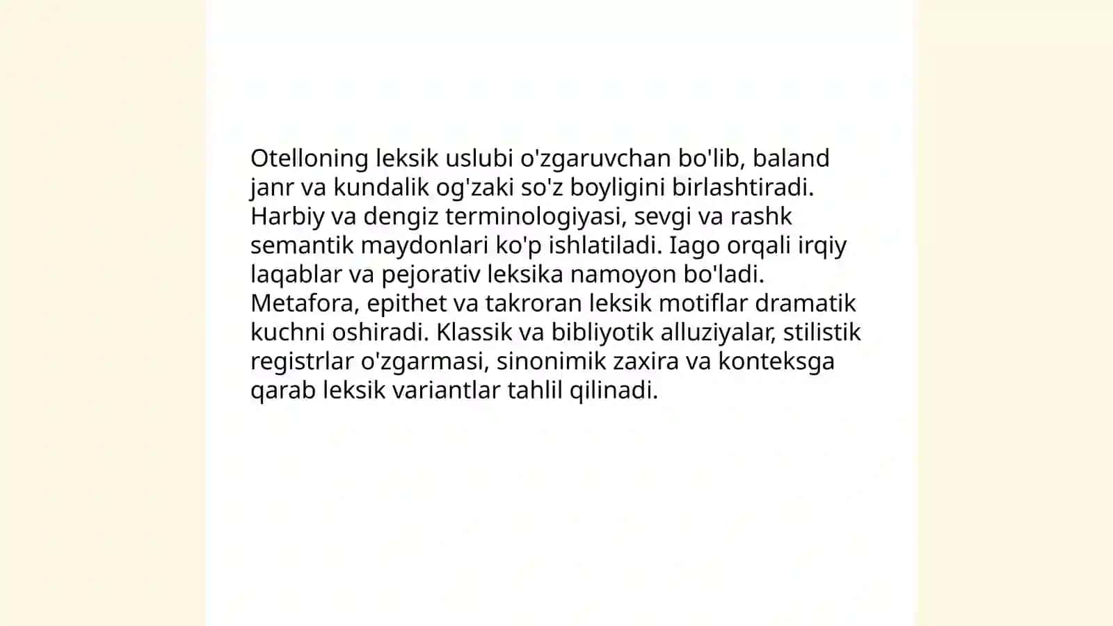 Otello drammasining stilistik tahlili 3