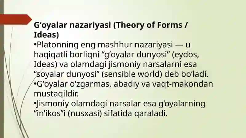 Yevropa mutafakkirlari Platon, Boetsiy, R.Dekart, D.Yumning	falsafaga oid qarashlarini qiyosiy tahlili 3