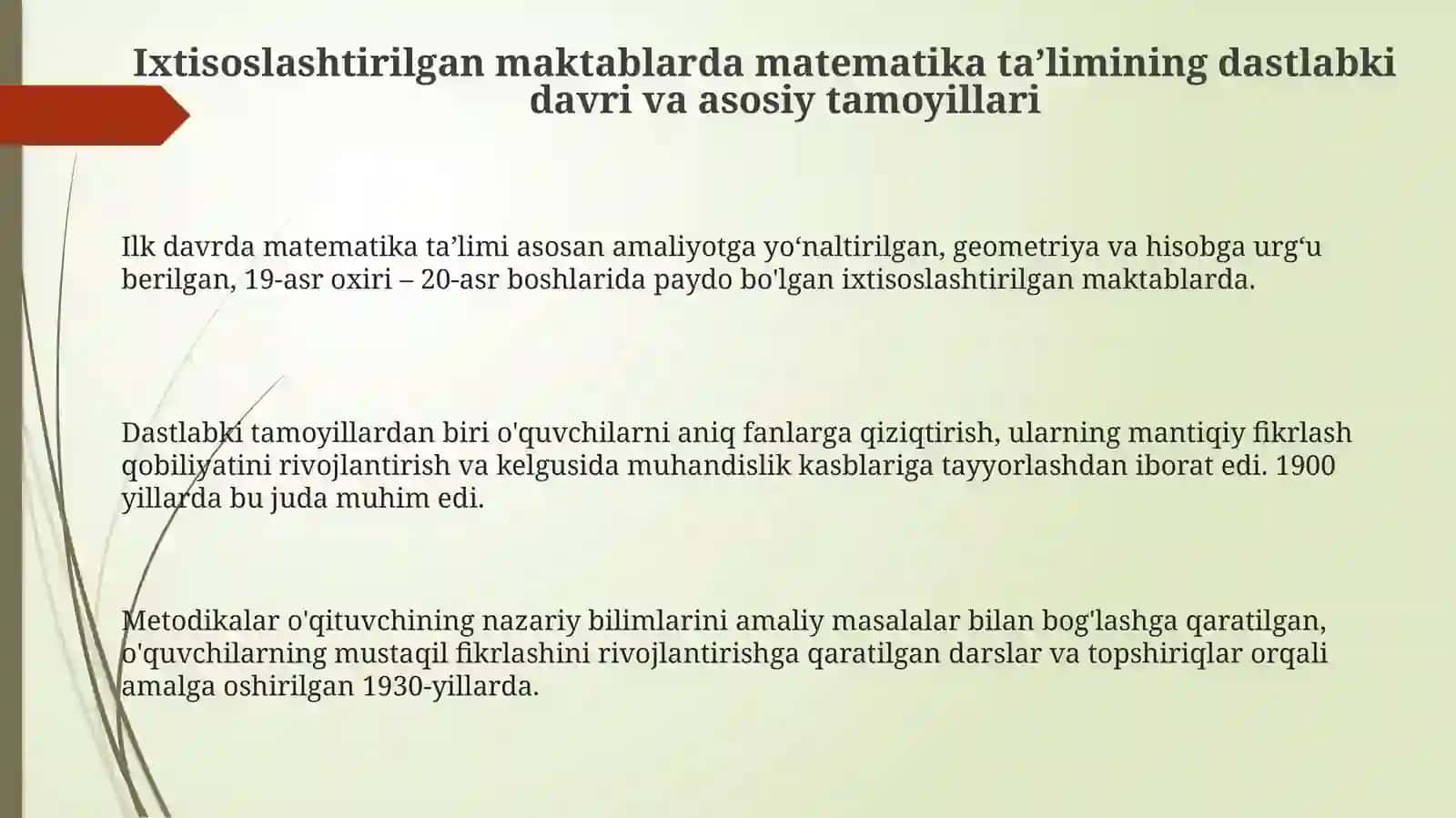 Ixtisoslashtirilgan maktablarda matematika o'qitish metodikasi 3