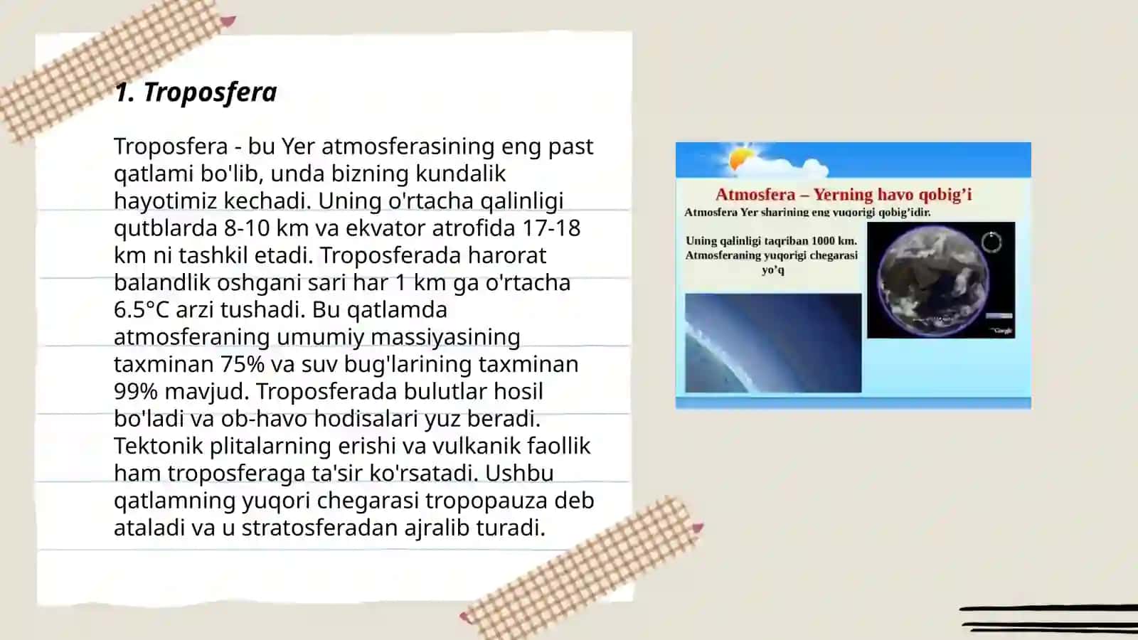 Atmosfera qavatlariga tarif 3