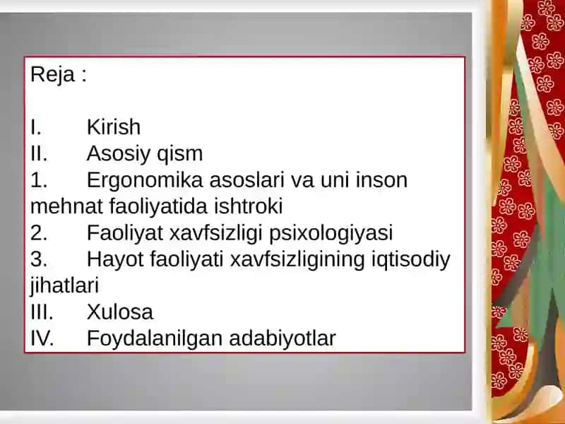 Mehnatni muhofaza qilishda ergonomikaning axamiyati 3