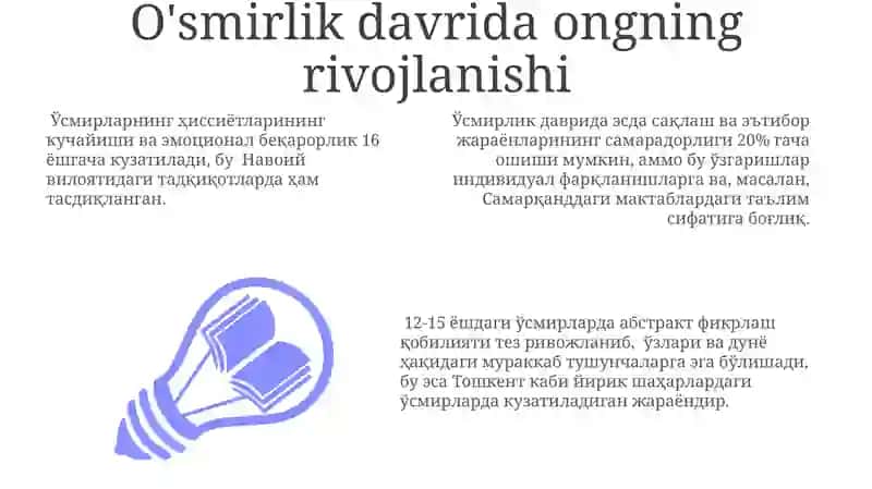 O'smirlik davrida psixologik jarayonlar shakllanishining biologik asoslari 3