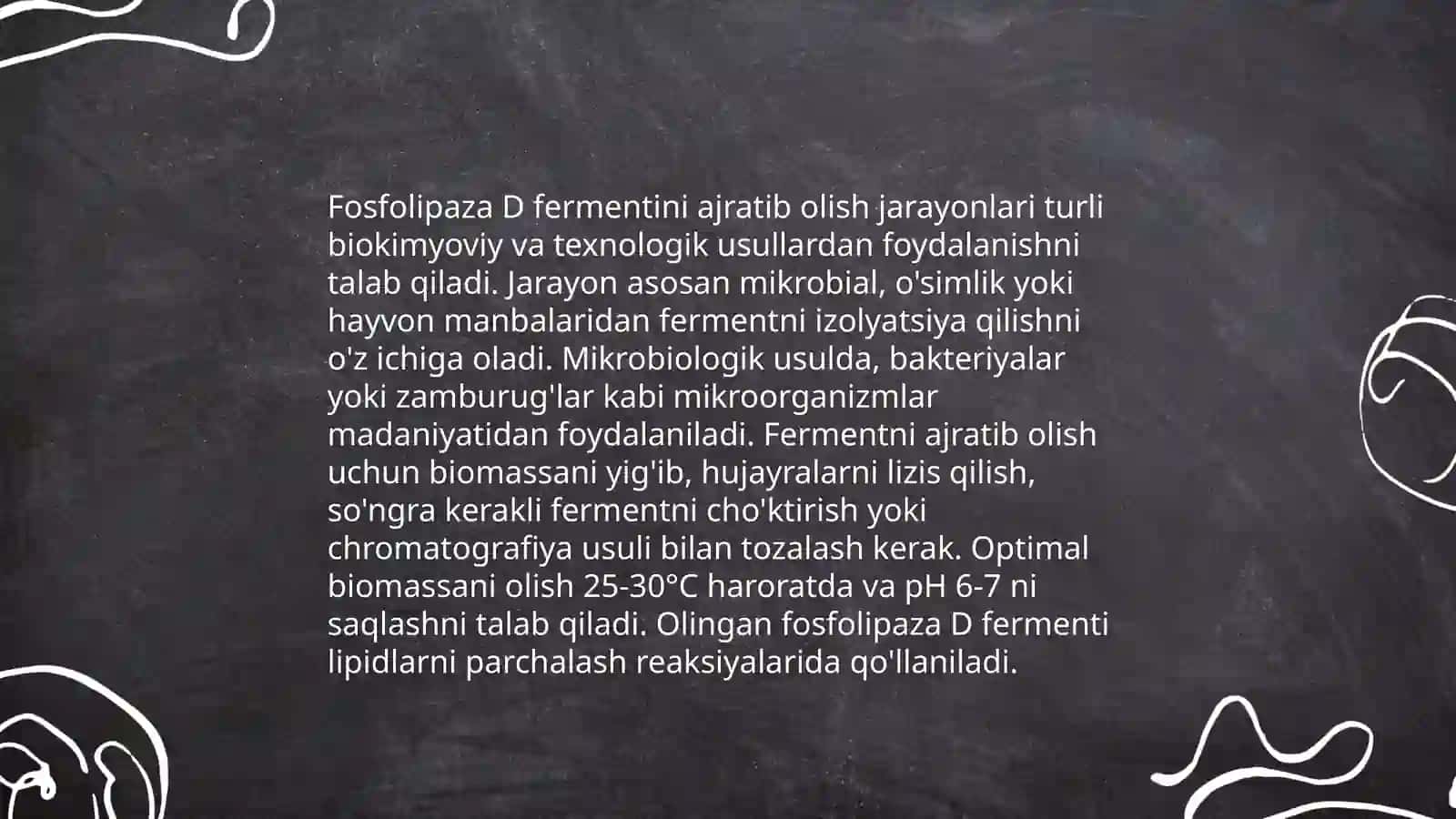 Fosfolipaza D fermentini ajratib olish jarayonlari 3
