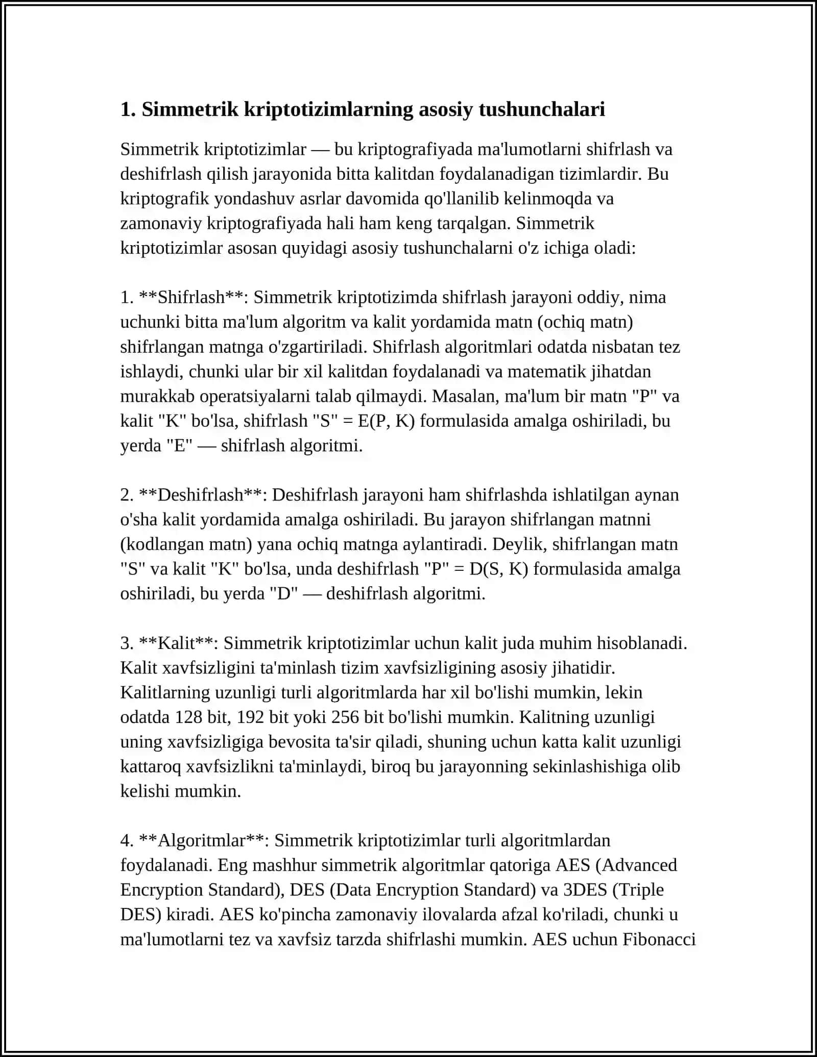 SIMMETRIK KRIPTOTIZIMLAR TAHLILI (BLOKLI VA OKIMLI) 3