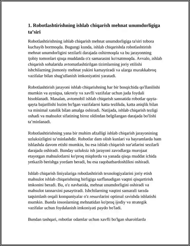 ISHLAB CHIQARISHDA ROBOTLASHTIRISH TENDENSIYALARI VA IQTISODIY SAMARASI 3
