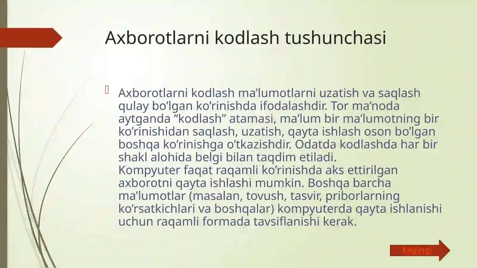 Axborotlarni Kodlash Tushunchasi. ASCII Kodlash Jadvali 3