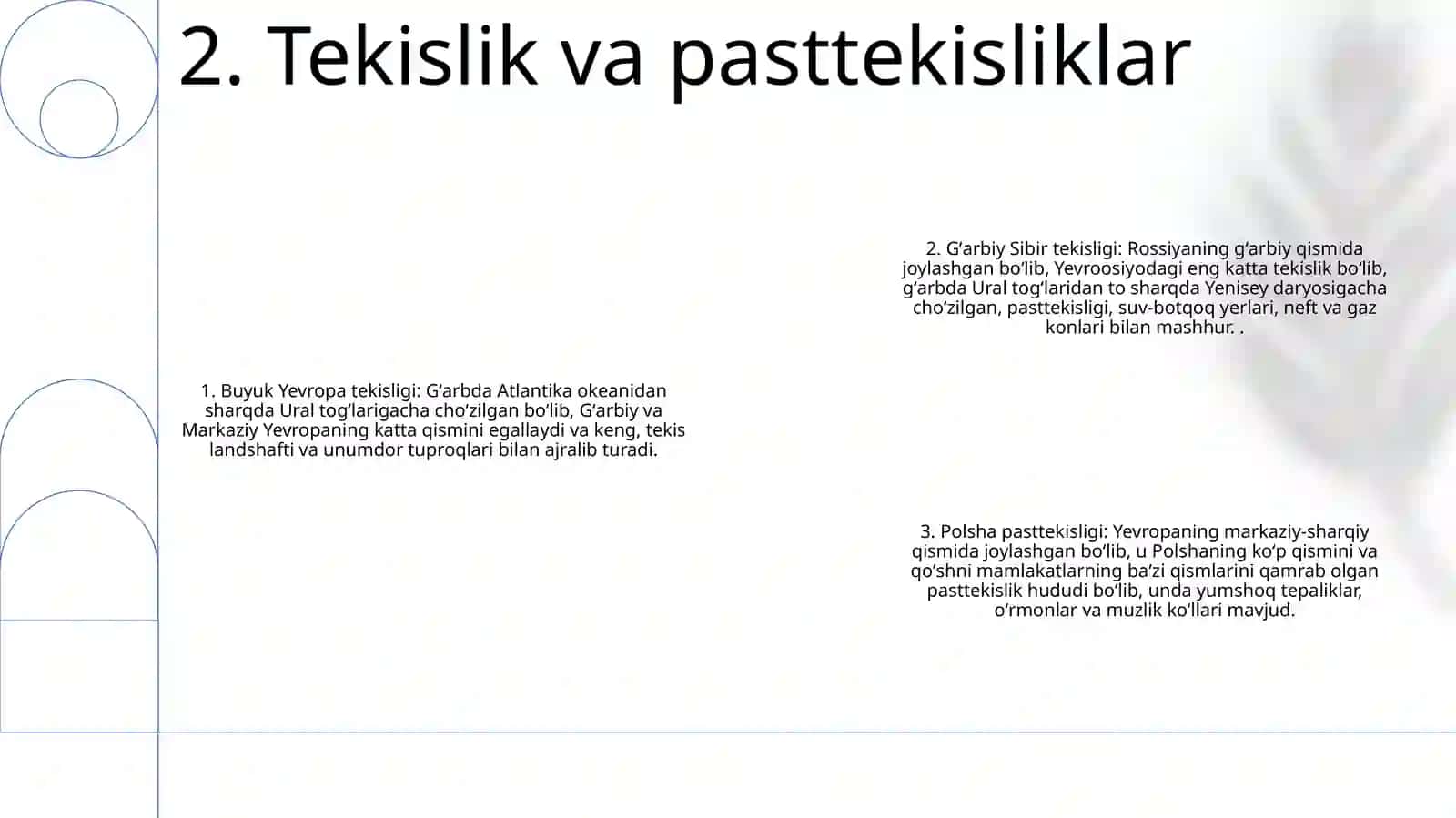Yevrosiyo Tabiiy Geografik O'Lkalari 3