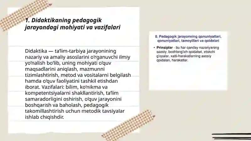 Didaktika-pedogogik jarayonning tarkibiy qismi sifatida 3