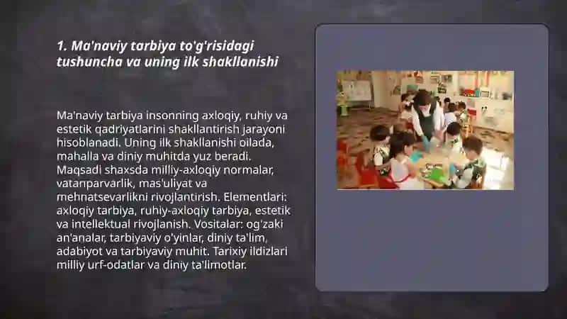 Ma'naviy tarbiya to'g'risidagi ilk tasavvurlar, qarashlar va ta'limotlar 3