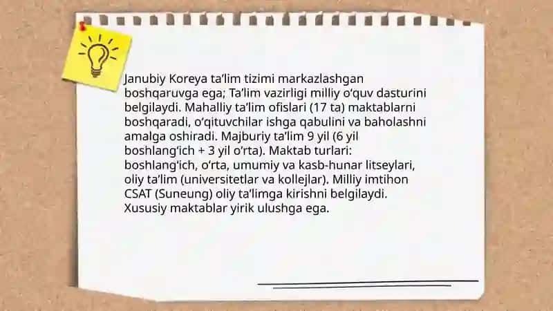 Janubiy Koreya taʼlim tizimi 3