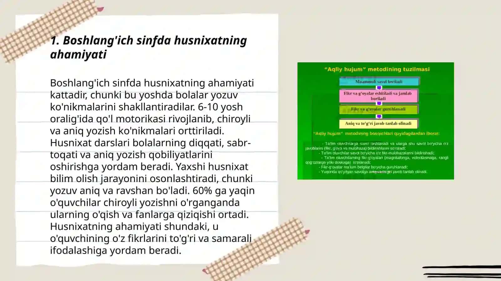 Boshlang'ich sinf oʻqituvchilarini husnixatga oʻrgatishning metodik shartlari 3