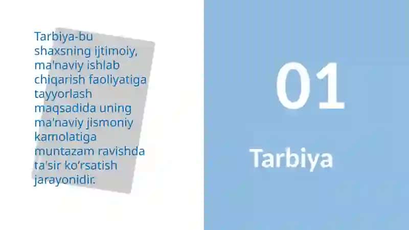 Yodgorova Charosning Tarbiya fanidan tayyorlagan Taqdimoti 3
