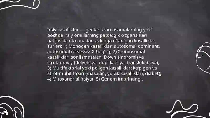 Irsiy kasalliklar 3