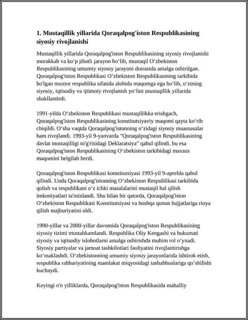 MUSTAQILLIK YILLARIDA QORAQALPOG'ISTON RESPUBLIKASI 3