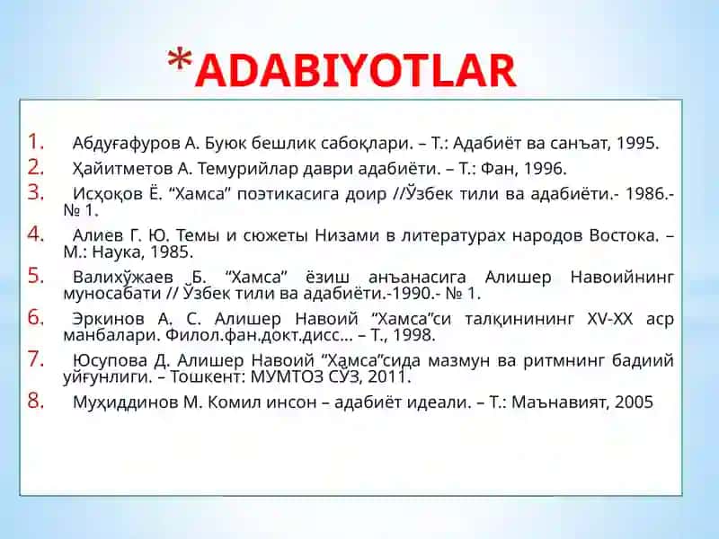 Xamsanavislik an’anasi va Alisher Navoiy “Xamsa”si 3