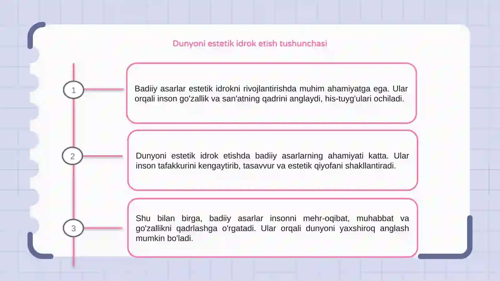 Dunyoni estetik idrok etishda badiiy asarlarning ahamiyati 3