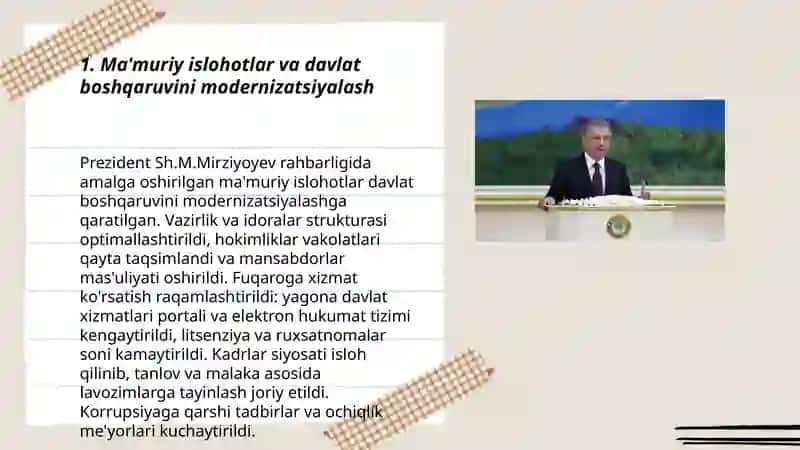Ma'muriy islohotlar va davlat boshqaruvini modernizatsiyalash 3