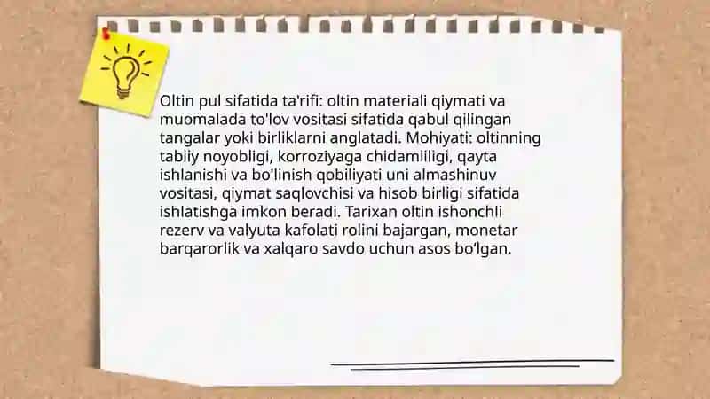 Oltin pul sifatida 3