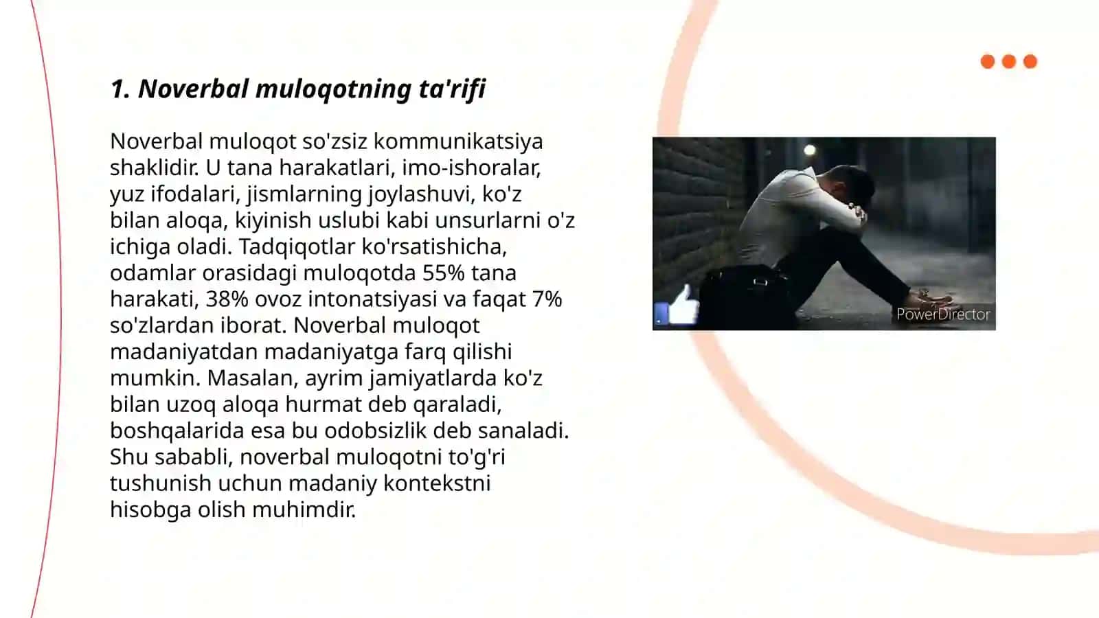 Noverbal muloqot nima va uning boshqa muloqot turlaridan farqi 3