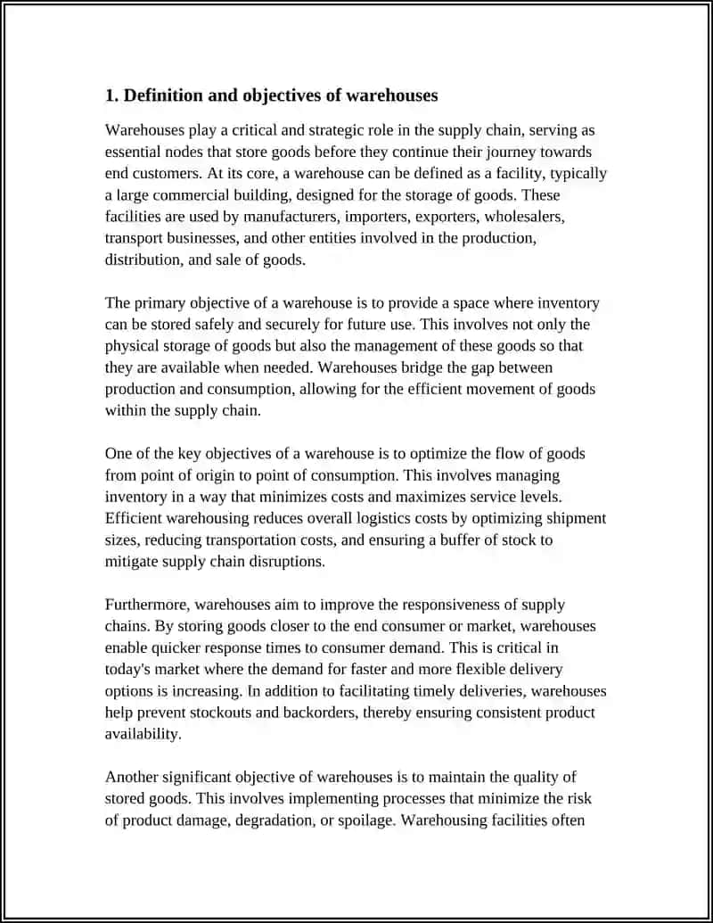 THE CONCEPT, FUNCTIONS AND TYPES OF WAREHOUSES 3