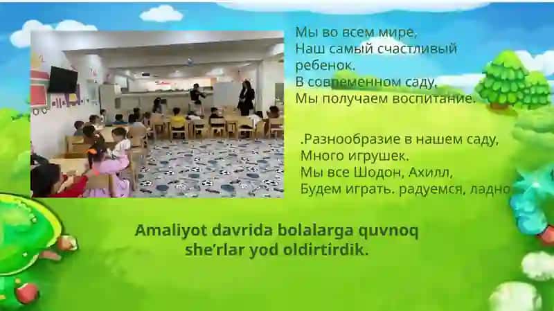 Maktabgacha ta'lim muassasasida o’tagan amilyot HISOBOTI 3
