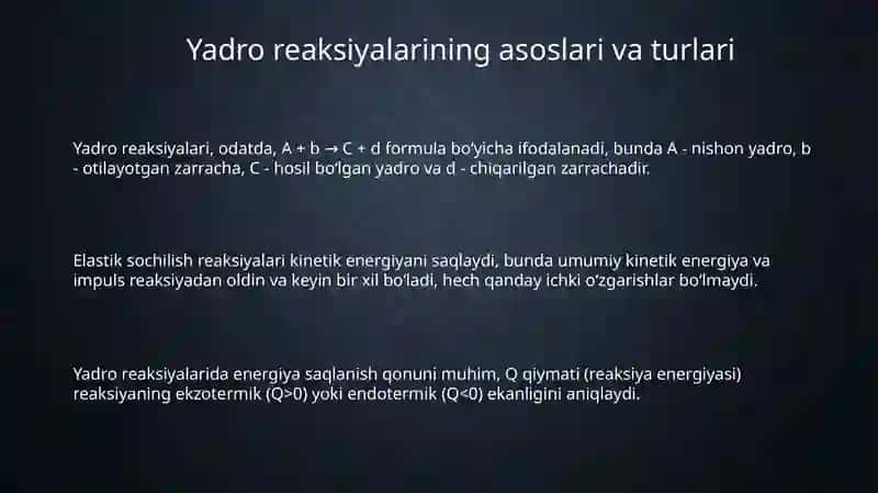Yadro reaksiyalari va ularga oid mashqlar 3