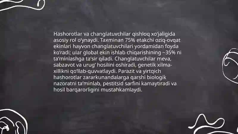 Hashorotlarning inson hayotidagi ahamiyati 3