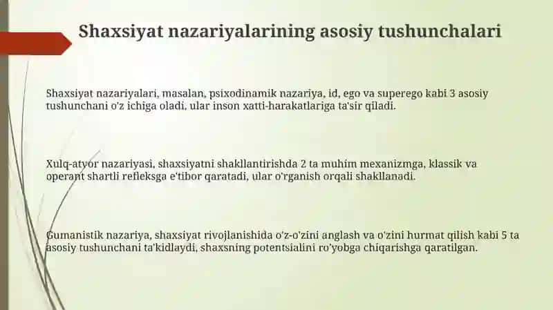 Chet el psixologiyasida shaxs nazariyasi 3
