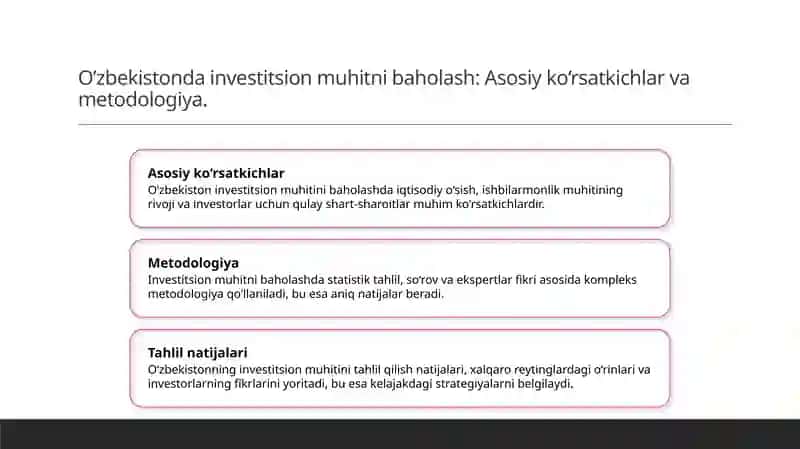 O'zbekistonda investitsiyalarni jalb qilish strategiyalari 3