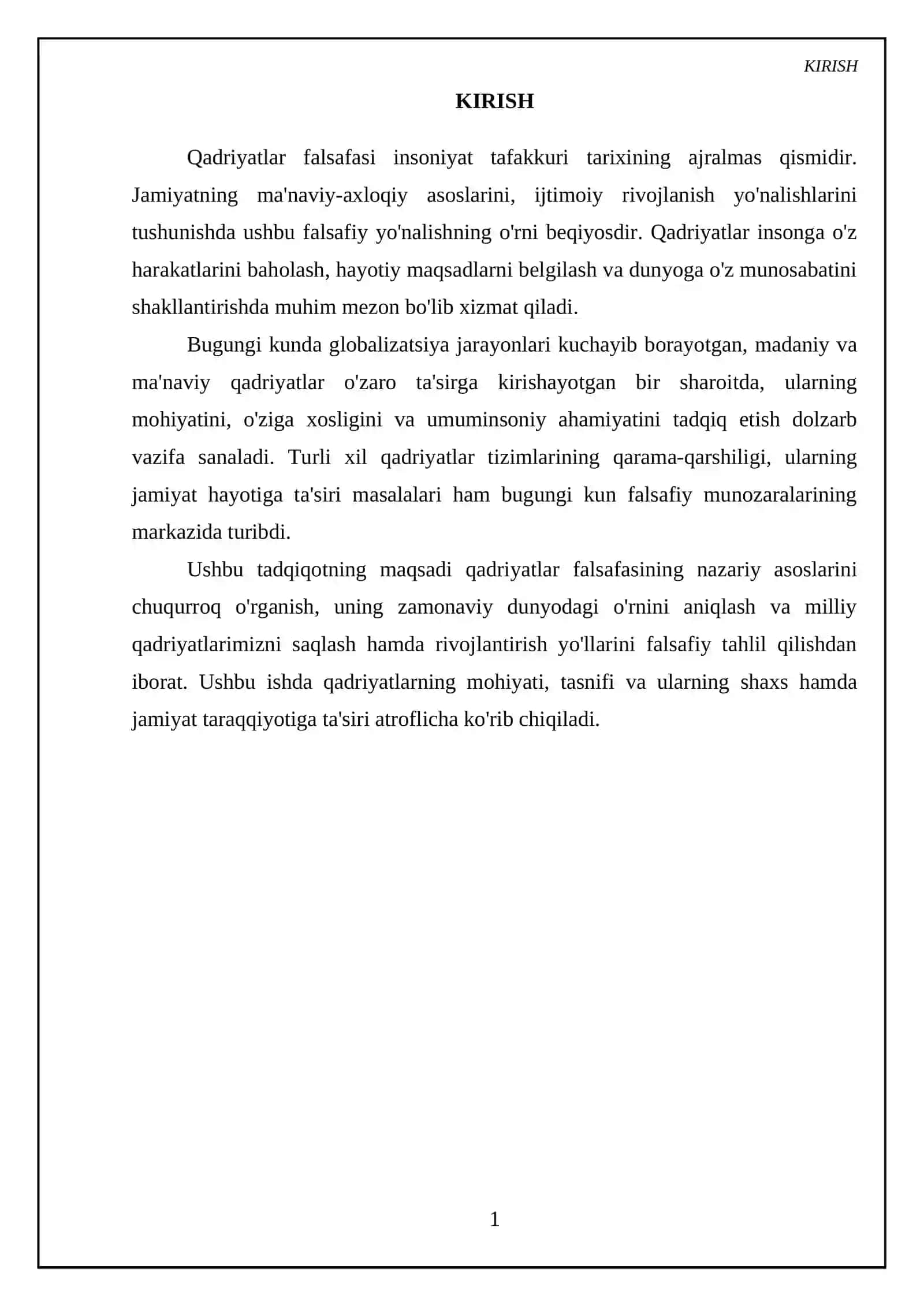Qadriyatlar Falsafasi 3