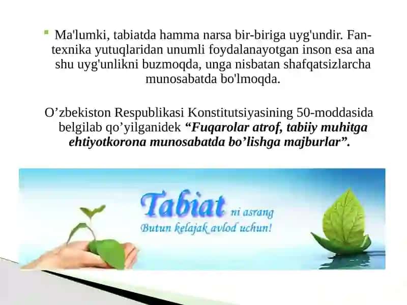 INSONIYATNING EKOLOGIK IXTISOSLASHISHI 3