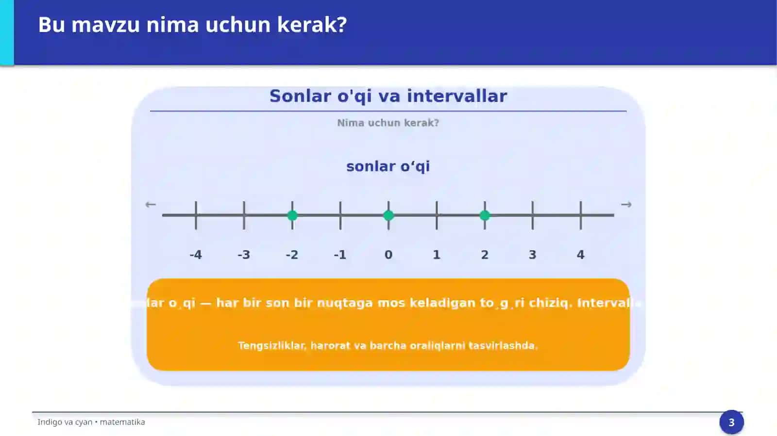 Sonlar o'qi va intervallar 3
