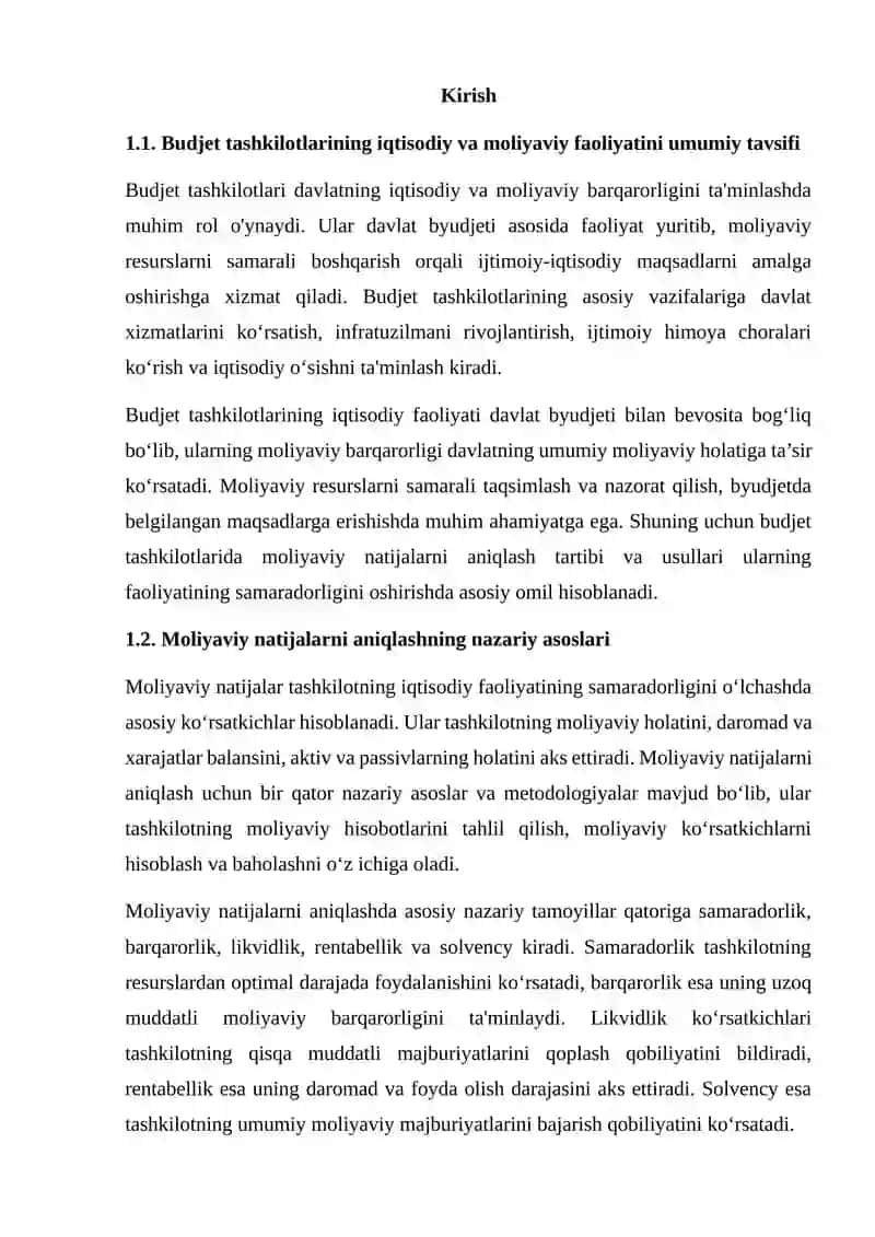 Budjet tashkilotlarida moliyaviy natijalarni aniqlash tartibi 3
