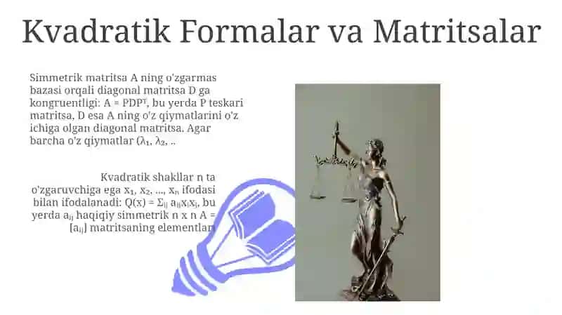 Musbat aniqlangan kvadratik formalar 3