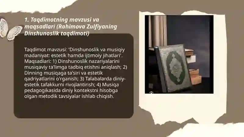 Dinshunoslik fanidan tayyorlagan taqdimot 3