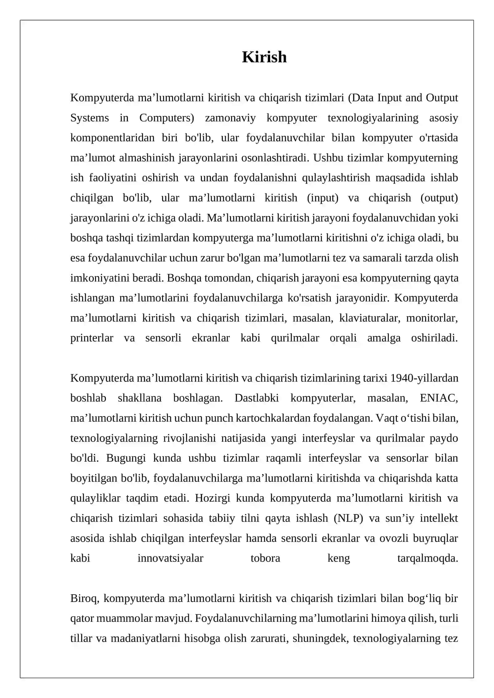 Kompyuterda maʼlumotlarni kiritish va chiqarish tizimlari 3