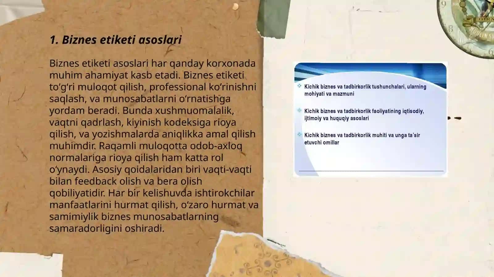 Biznes etiketi asoslari 3