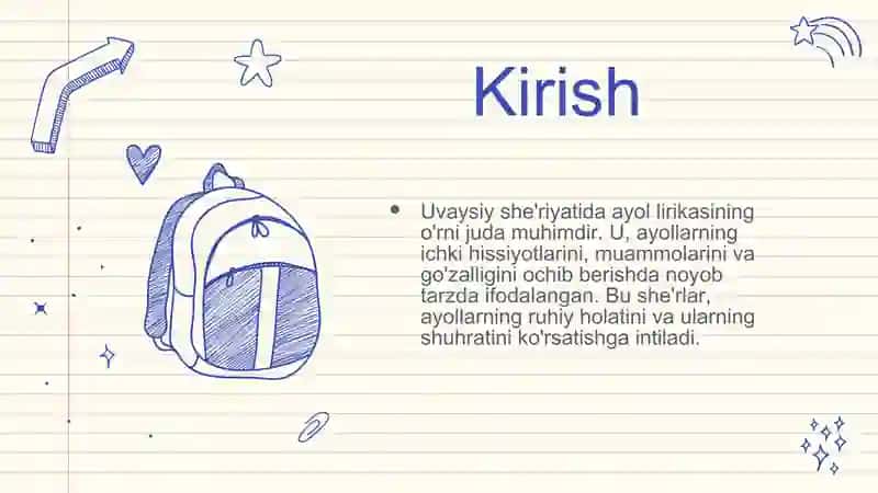 Uvaysiy she'riyatida ayol lirikasining poetik talqini 3