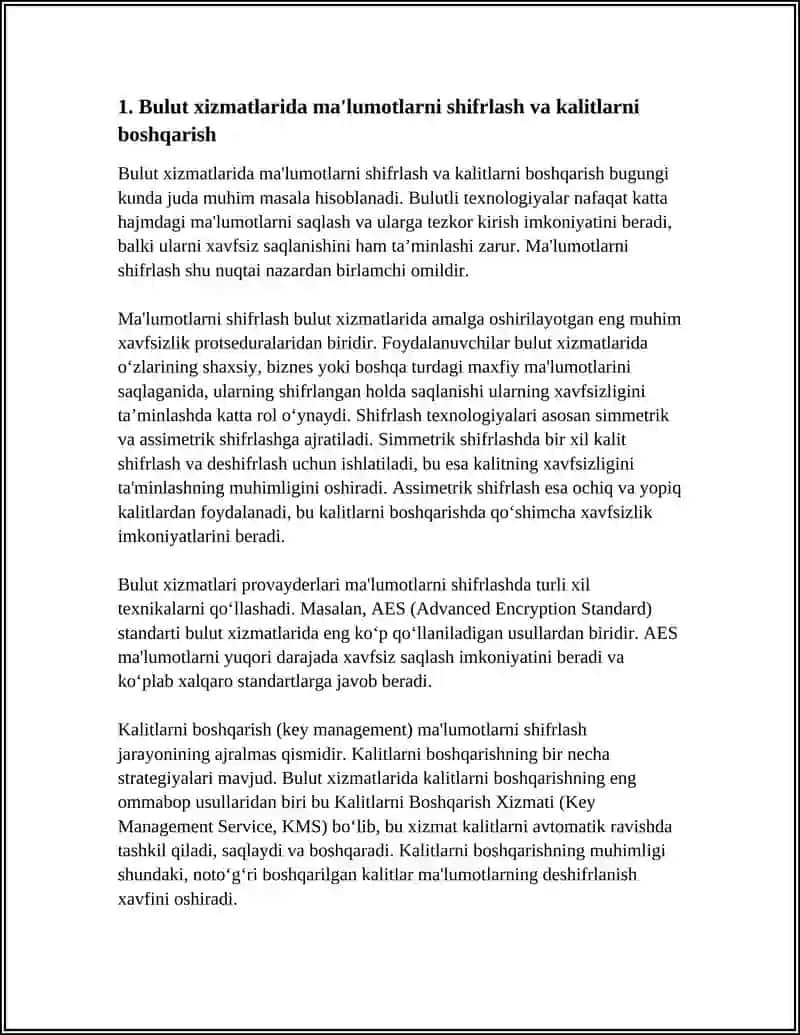 BULUTLI TEXNOLOGIYALARDA AXBOROT XAVFSIZLIGI TAʼMINLASH 3