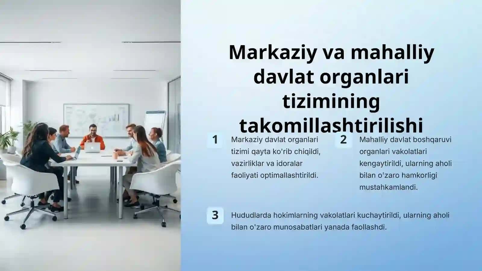 Mustaqillik yillarida davlat boshqaruvi tizimida amalga oshirilgan islohotlar 3