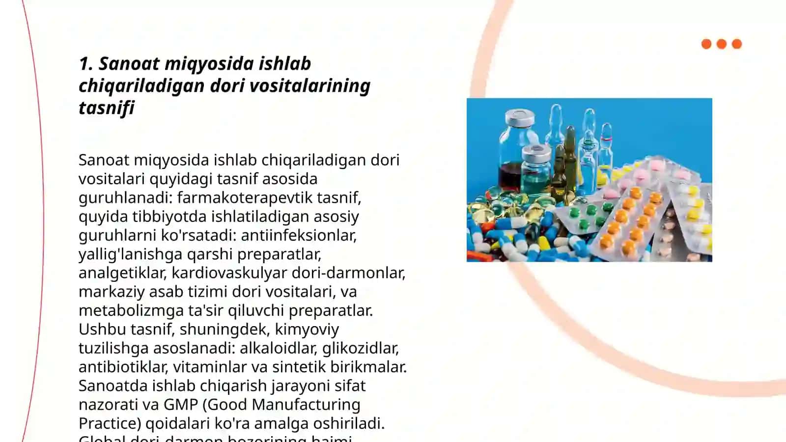 Sanoat miqyosida ishlab chiqariladigan dori vositalari 3