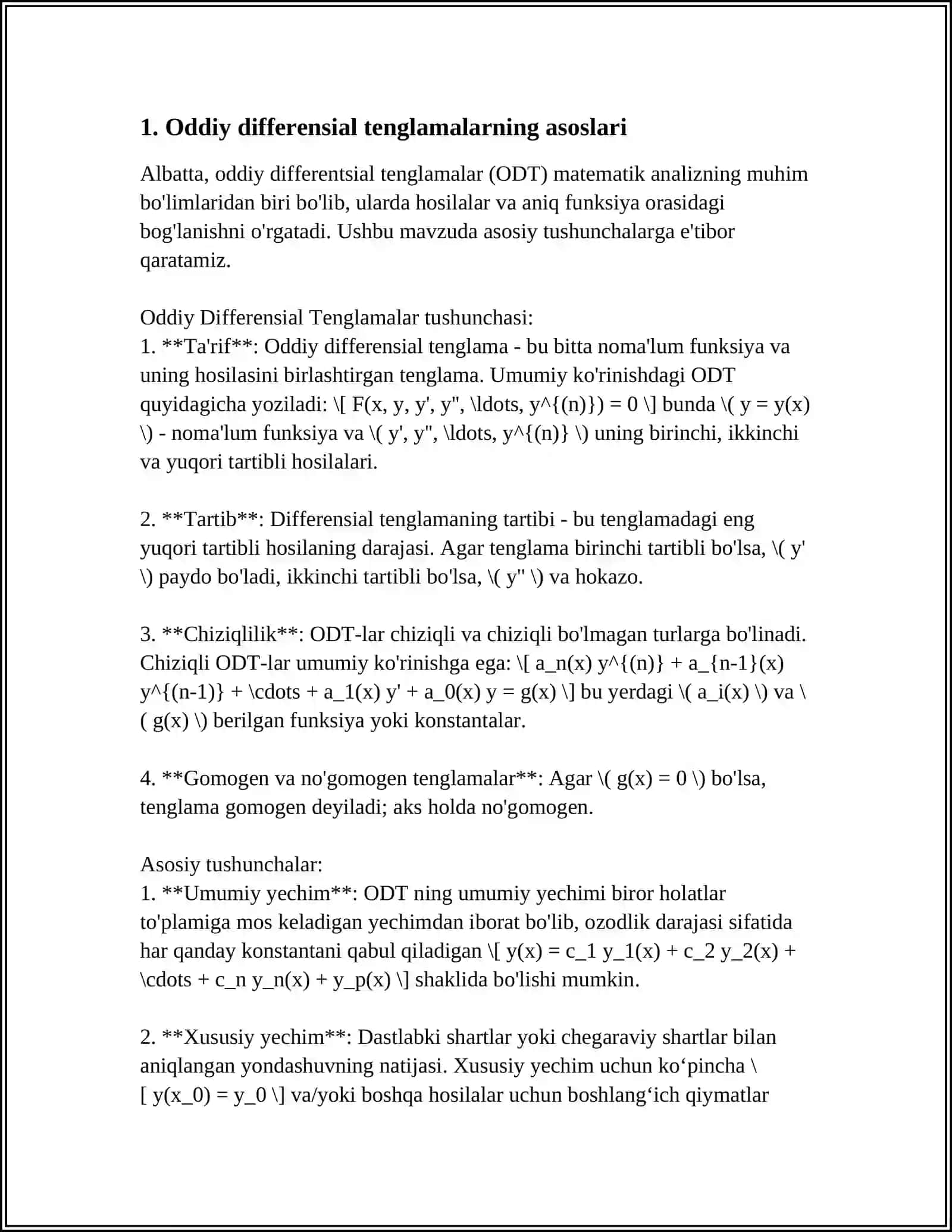 ODDIY DIFFERENTIAL EQUATIONS SYSTEM 3