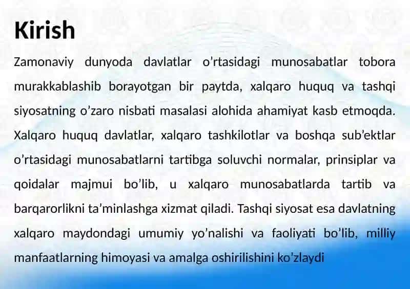 Xalqaro huquq vatashqisiyosatning o'zaro nisbati 3