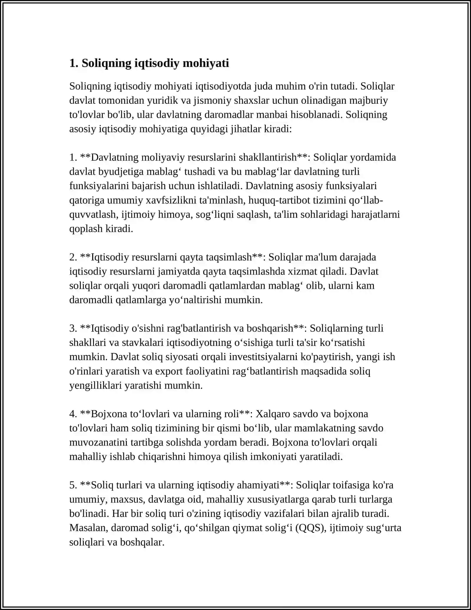 SOLIQNING IQTISODIY MOHIYATI VA AHAMIYATI 3