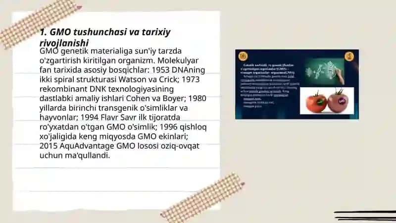 Genetik modifikatsalangan organizmlar va ularning xavfsizligi 3