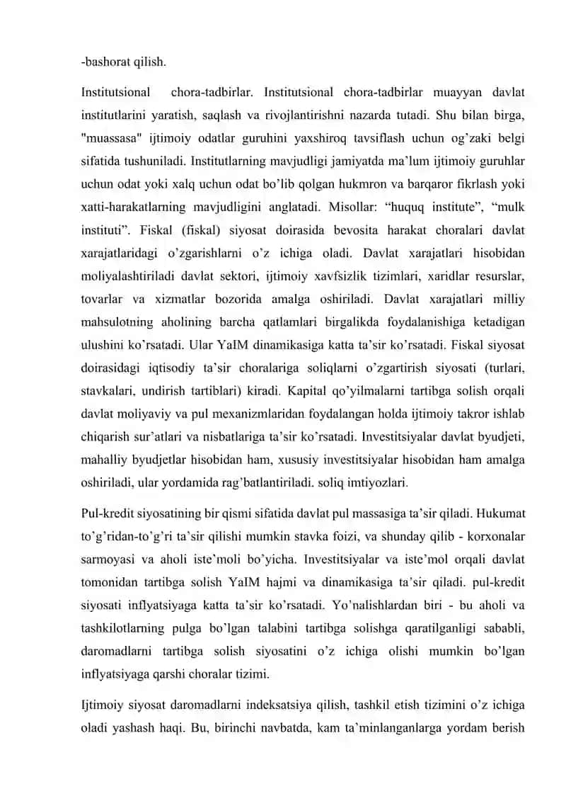 Iqtisodiy siyosatning asosiy yo’nalishlari va amalga oshirish mehanizmlari 3