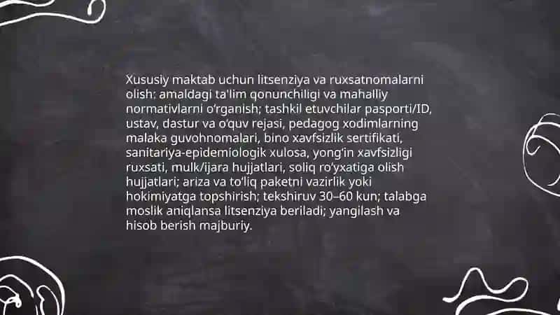 Xususiy maktab ochish 3