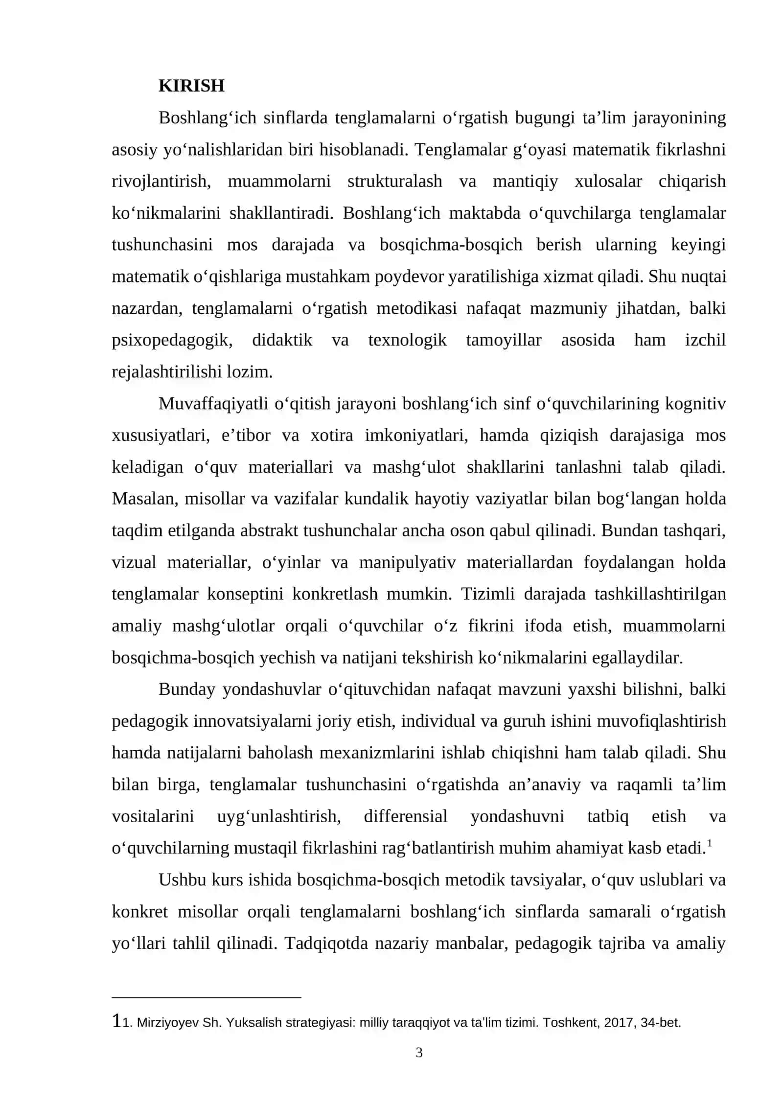 Boshlangʻich sinflarda tenglamalarni oʻrgatish kurs ishi 3