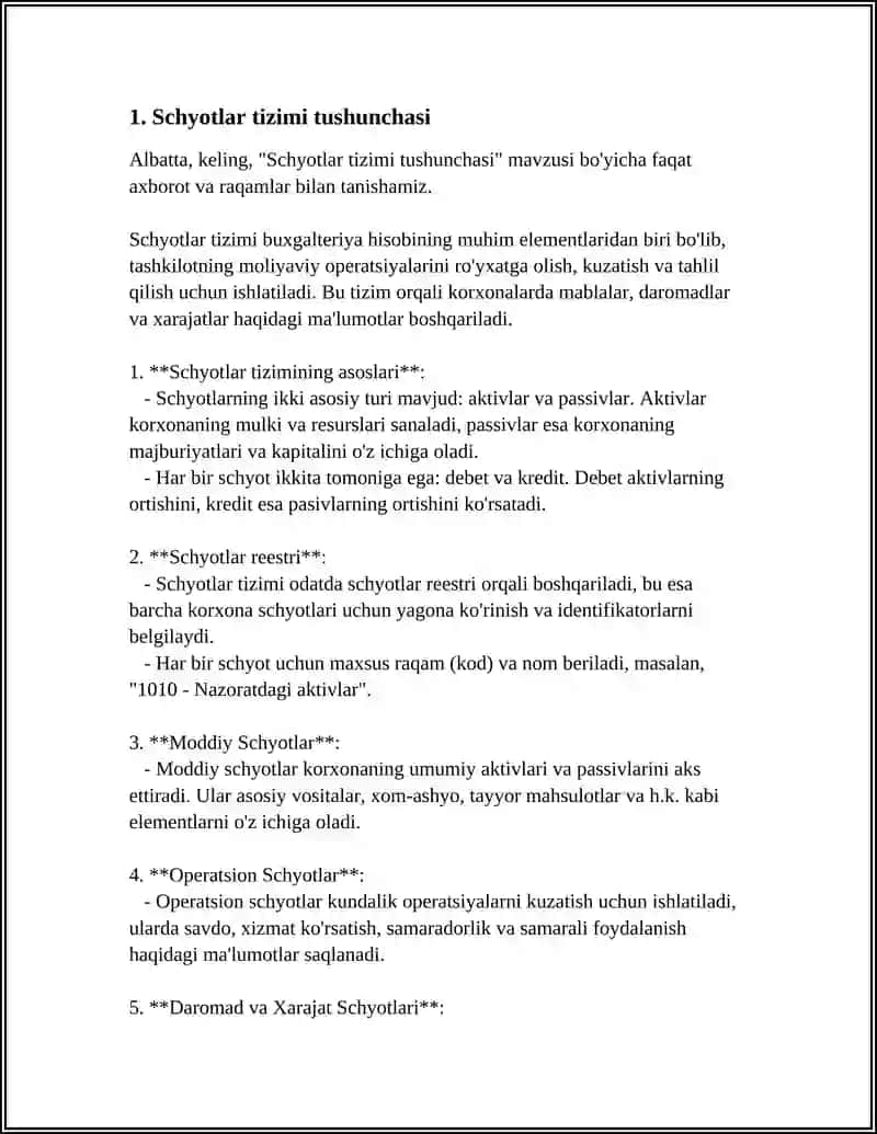 SCHYOTLAR TIZIMI VA BALANS ÒRTASIDAGI ÒZARO BOĜLIK 3